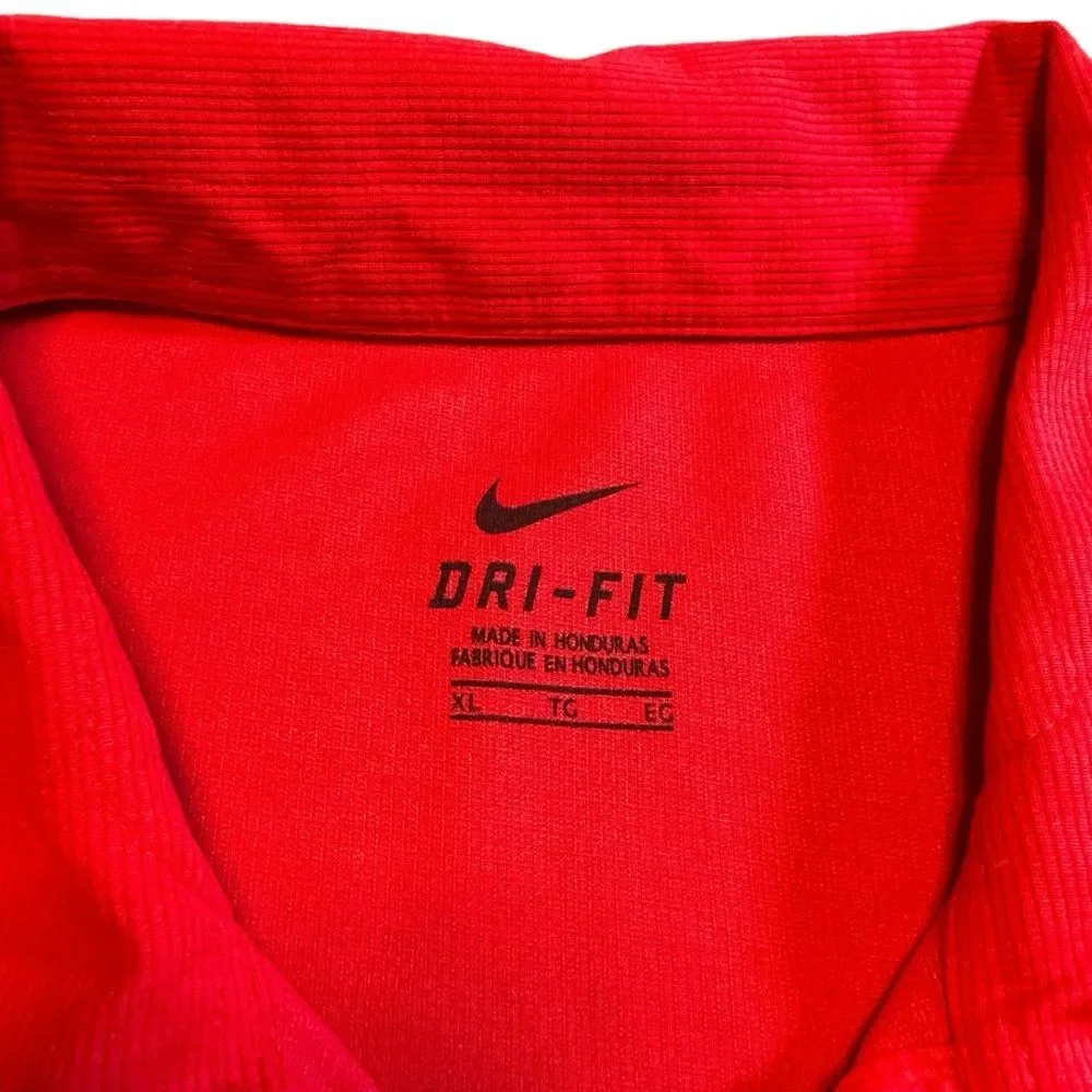 Nike Dri-Fit Men's Red Short Sleeve New England Patriots Collared Shirt Size XL